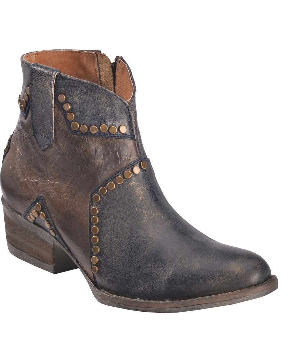 Circle G by Corral Star Inlay Studded Leather Ankle Boots Multicolor Size 7 M